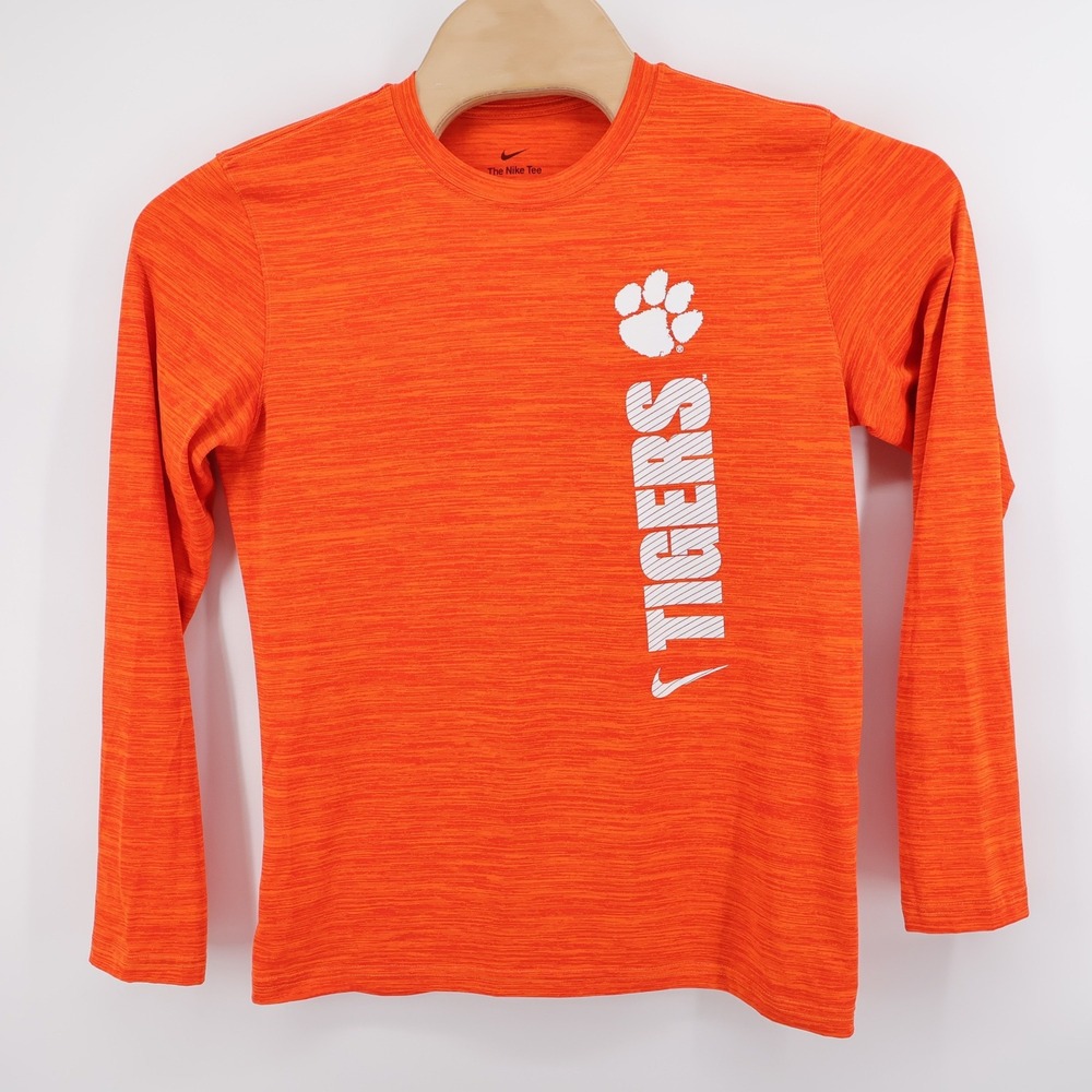 Nike Clemson Tigers Dri-FIT Performance Long Sleeve Shirt Orange Mens Medium - Picture 2 of 9